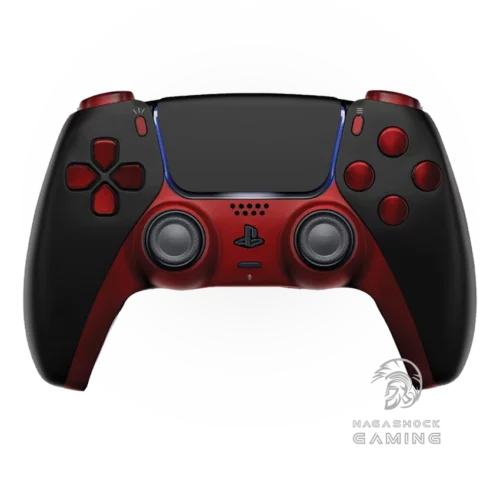 ps5 dualsense custom controller with dark red buttons