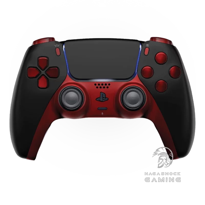 ps5 dualsense custom controller with dark red buttons