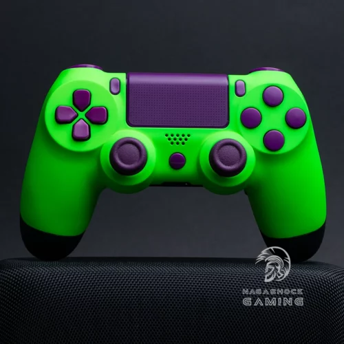 PS4 PRO Custom Controller green with purple buttons