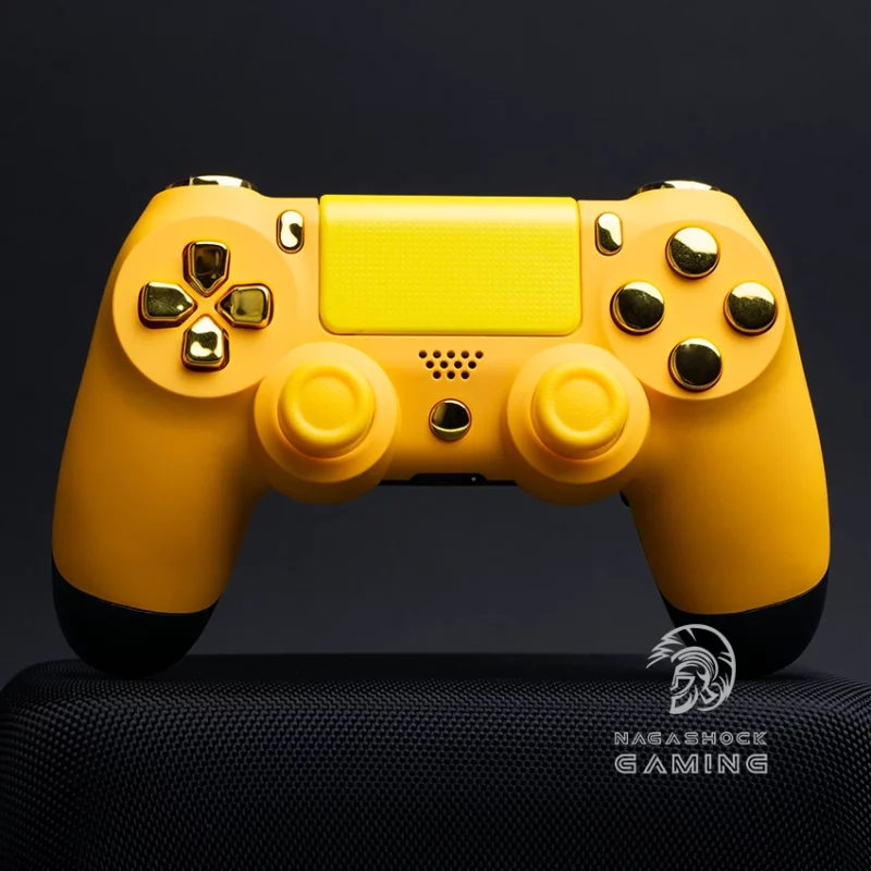 PS4 PRO Custom Controller yellow with gold buttons