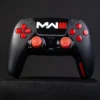 black and red ps5 custom controller with red thumbstocks MW3